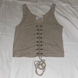 Sadie and Sage Tan Tie Tank Top